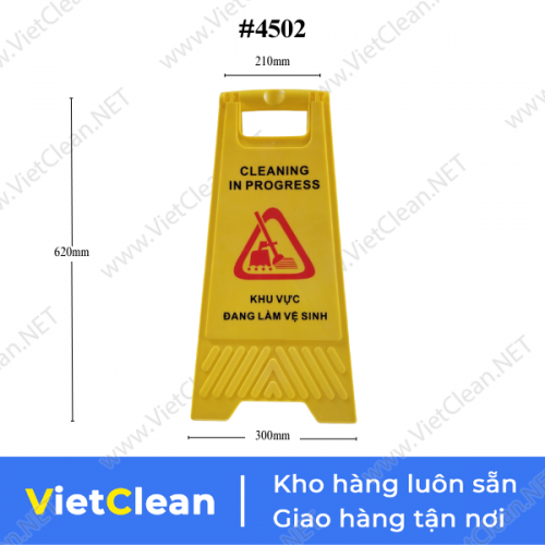Biển báo khu vực đang làm vệ sinh